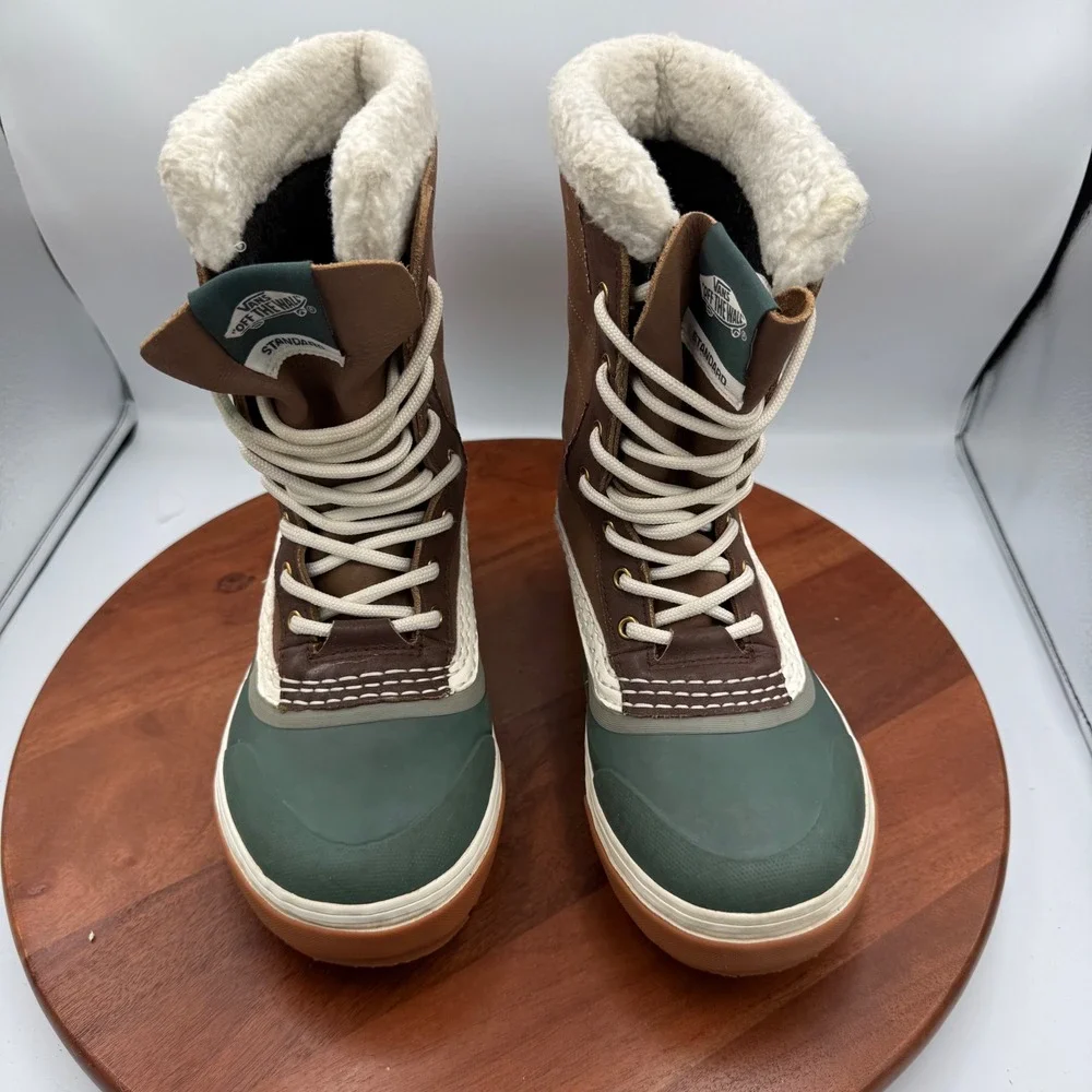 Vans Standard Snow MTE Boots Mens 7 Brown‎ Green Waterproof Winter Duck Boots